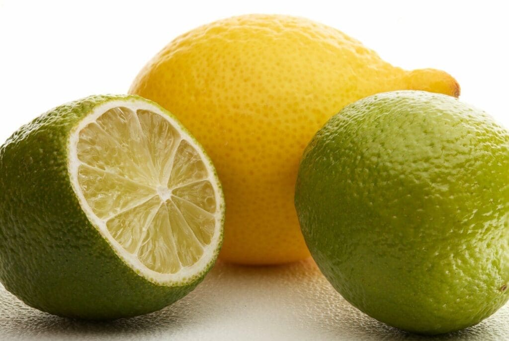 Lemons and limes are together in the shot. Vitamin C is crucial for women's health